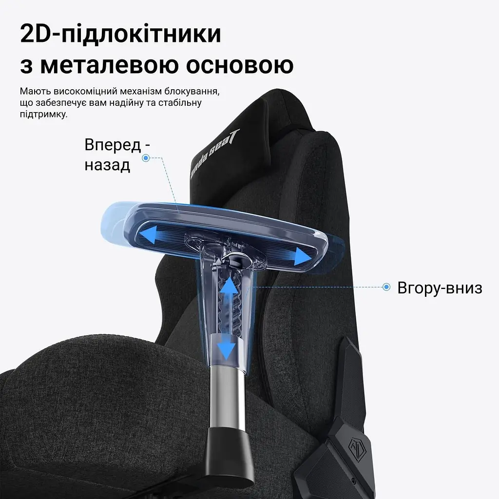 Ігрове крісло Anda Seat Phantom 4 L Black Fabric (AD18YSD-72-B-F-B01) - фото 13