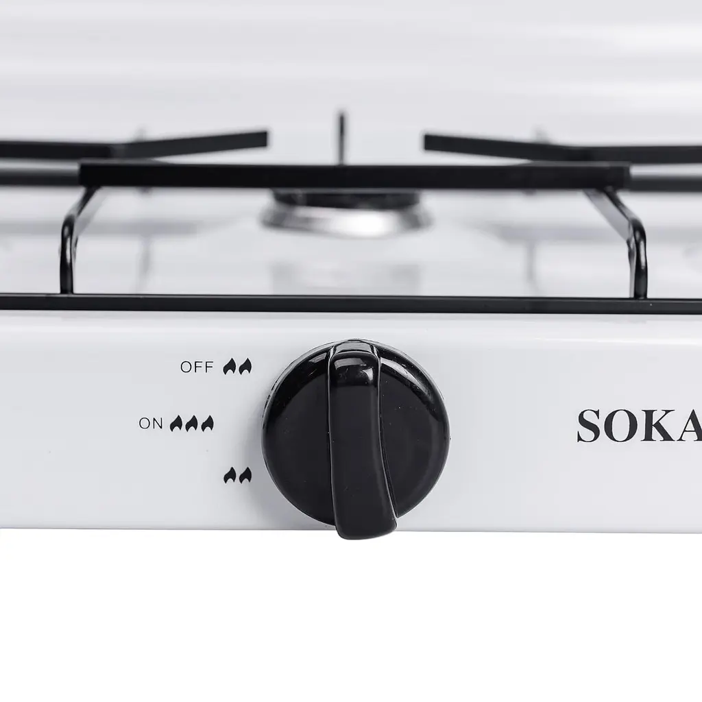Настільна газова плита Sokany SK-6003W 3 конфорки 5.5 кВт міні під балонний газ Білий  - фото 6