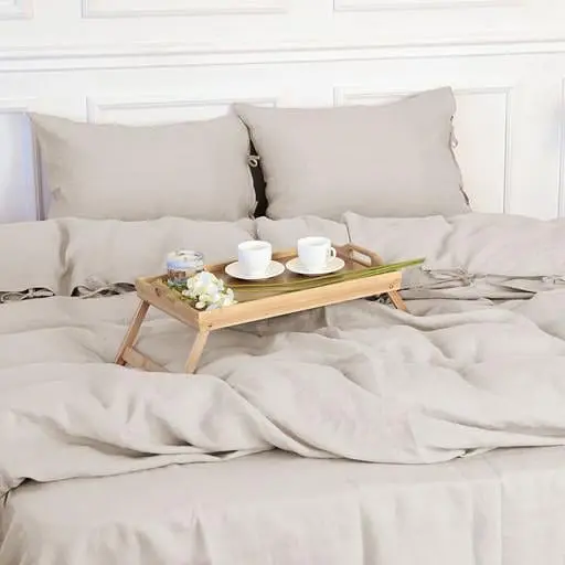 Комплект постільної білизни MirSon Natural Linen Jasmine льон полуторний бежево-сірий (2200008269036) - фото 6