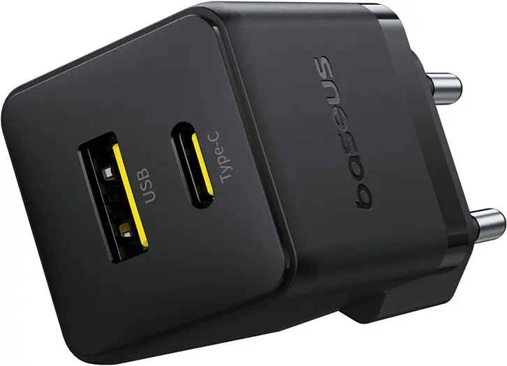 Мережевий зарядний пристрій Baseus Palm C+U 30W EU USB-C to USB-C cable black (P1011160A113-01) - фото 4