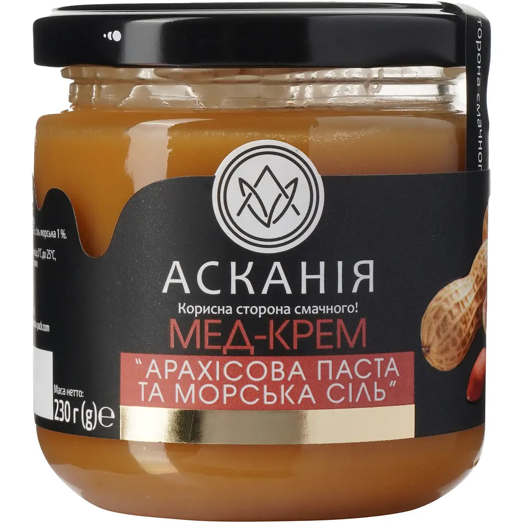 Мед крем Арахісова паста та морська сіль Асканія 230 г