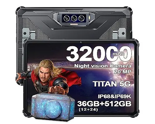 Планшет Oukitel RT7 5G 12/512GB Black (Night Vision, Pad RT7 TITAN) Залізна ручка у комплекті - фото 2