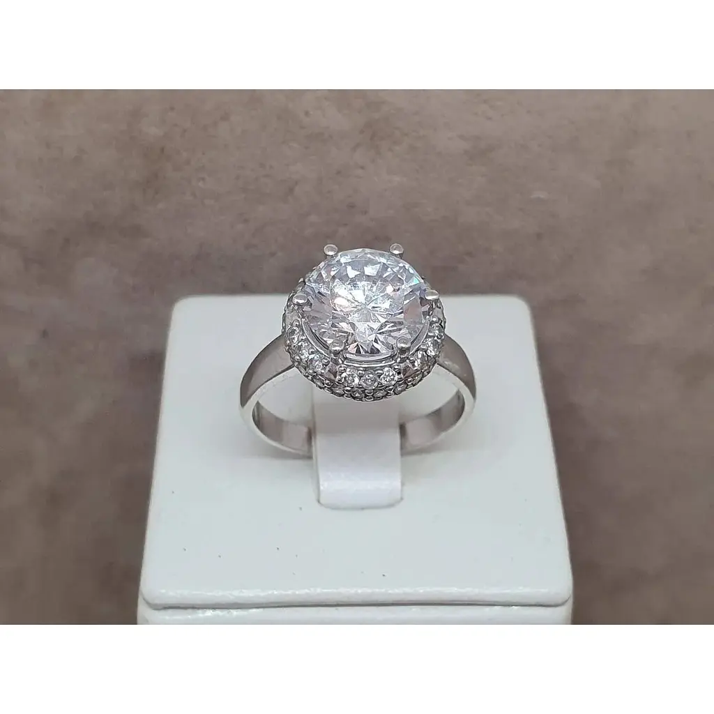 Срібне кільце Агні ДИВО з фіанітами. 1062/1Р-CZ 18 - фото 4