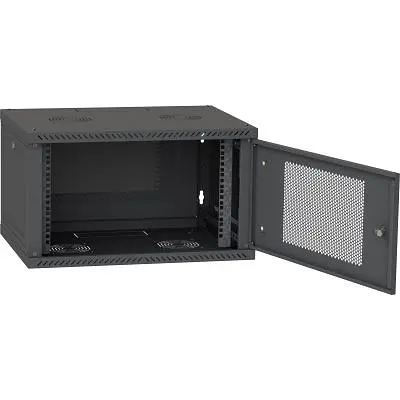 Шафа настінна Ipcom 6U, 600 x 600, перфоровані дверцята, RAL9005 (СН-6U-060х060-ДП-9005) - фото 3