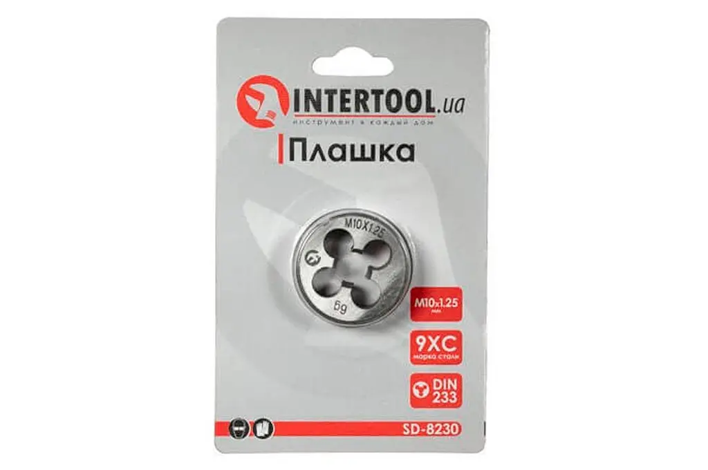 Плашка ручная круглая метрическая Intertool M10 х 1.25 - фото 3