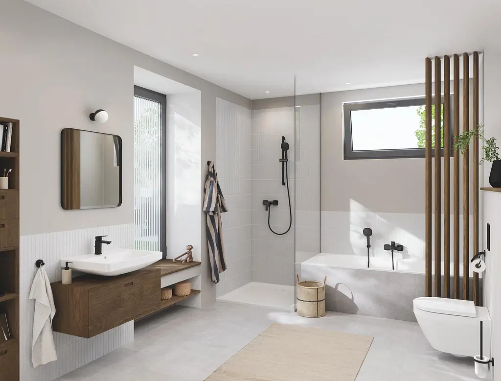 Смеситель для ванны Grohe Cubeo 1018132430 Черный матовый - фото 6