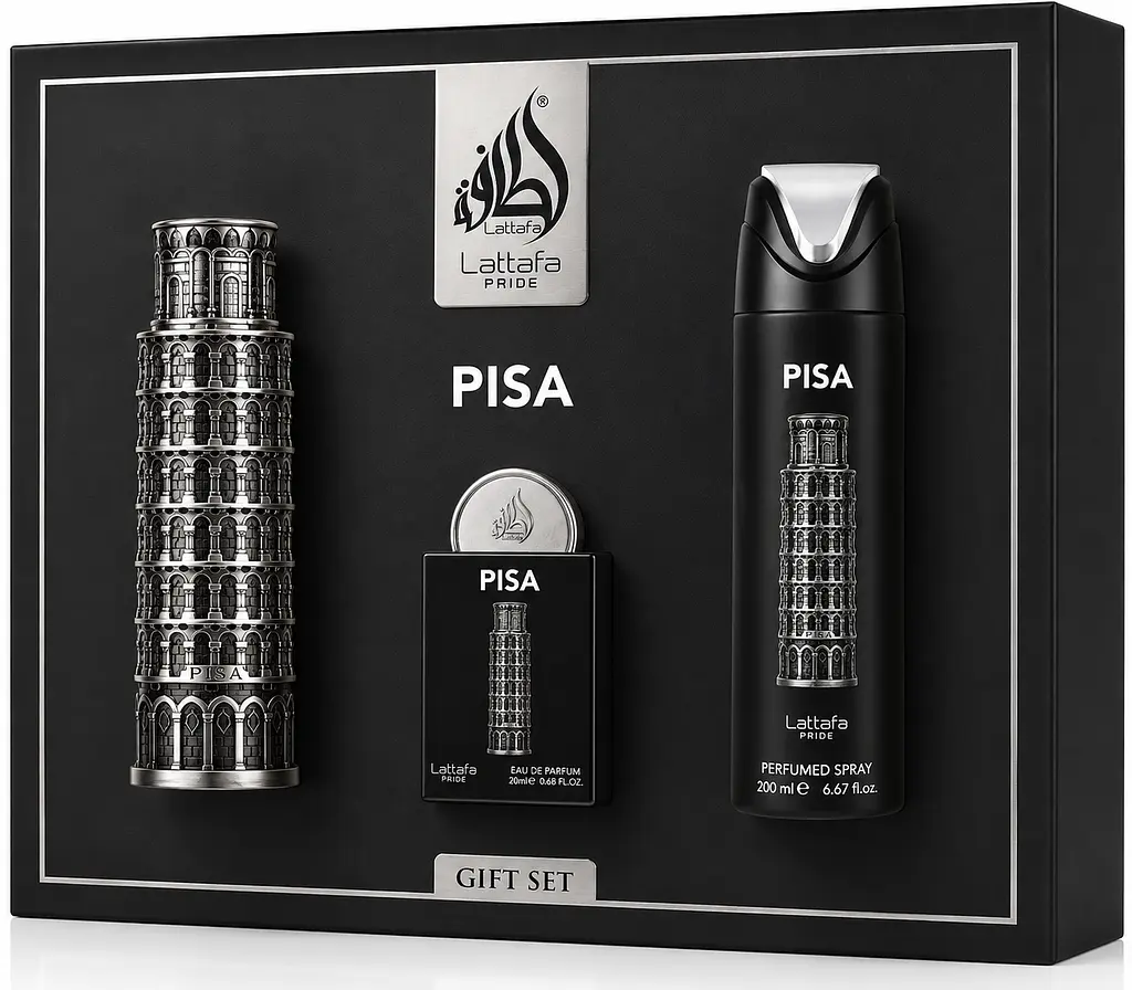 Чоловічий парфумований набір Lattafa Pride Pisa — 100 мл + 20 мл + парфумований дезодорант 200 мл