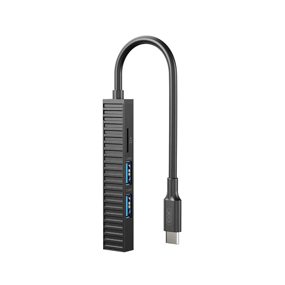 USB-хаб XO USB Type-C 3-в-1 (HUB014B.black) - фото 4