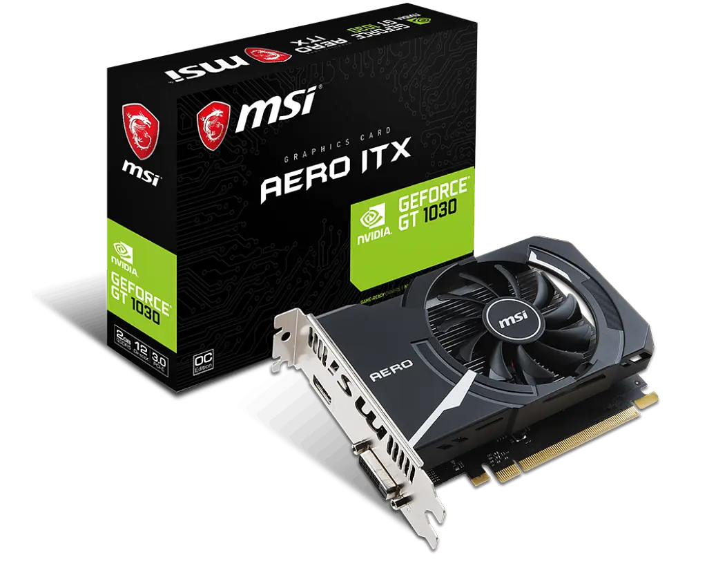 Відеокарта GeForce GT 1030 2GB MSI Aero ITX OC Aero ITX (GT 1030 AERO ITX 2G OC) Б/В - фото 2