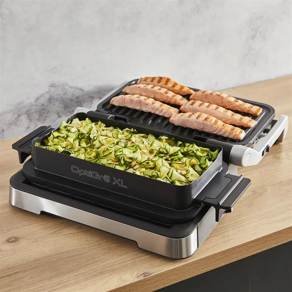 Гриль Tefal притискний OptiGrill 4in1 XL 2200Вт з'ємні пластини форма для випічки метал (GC784D30) - фото 6