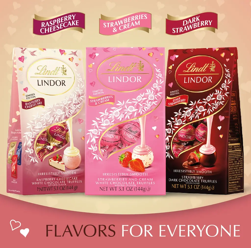 Шоколадні цукерки Lindt Lindor Raspberry Cheesecake White Chocolate Candy Truffles 145г - фото 8