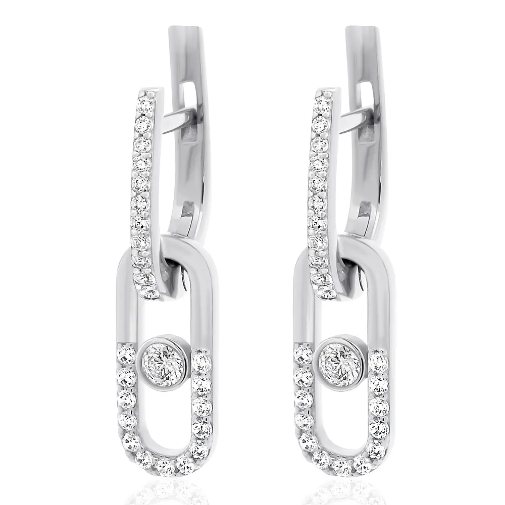 Сережки з білого золота (з40078)