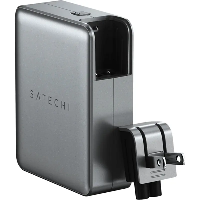 Мережевий зарядний пристрій Satechi 145 Вт USB-C 4-Port PD GaN Travel Space Gray з комплектом адаптерів для подорожей (ST-W145GTM) - фото 2