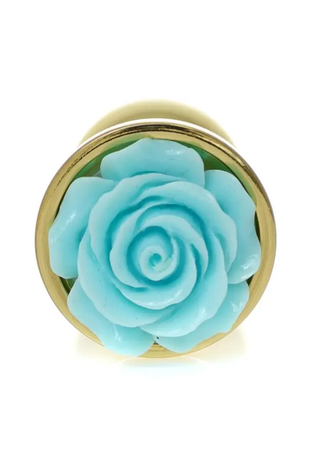 Анальна пробка - Jewellery Gold PLUG ROSE- Light Blue - фото 3