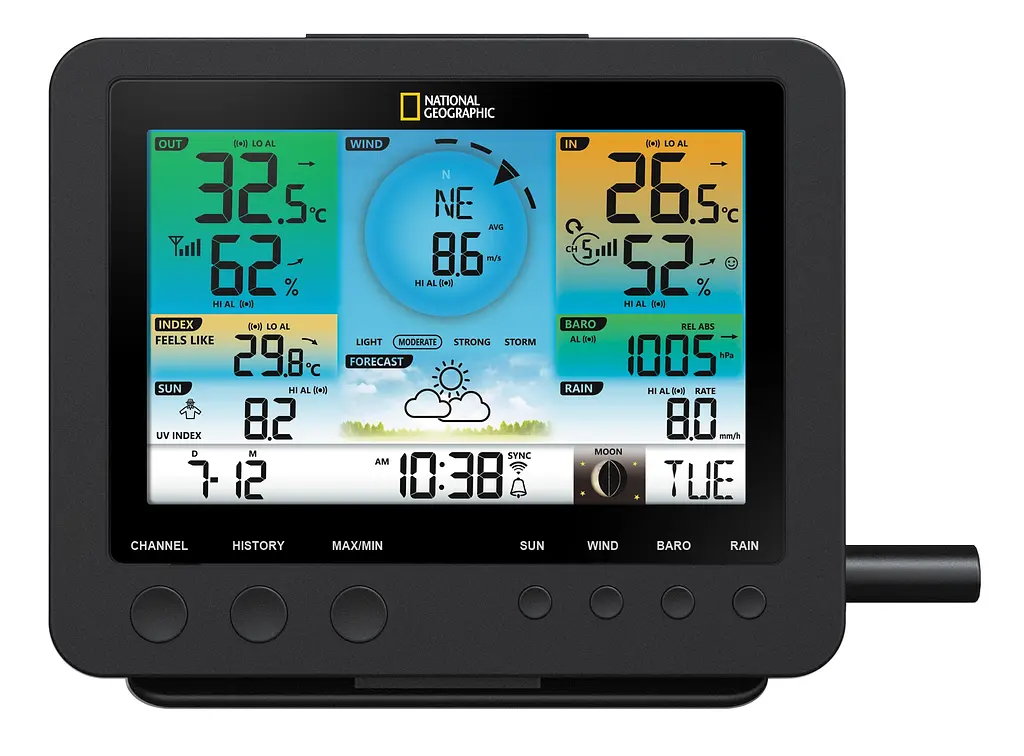 Метеостанція National Geographic WIFI Colour Weather Center 7-in-1 Sensor (9080600) - фото 3