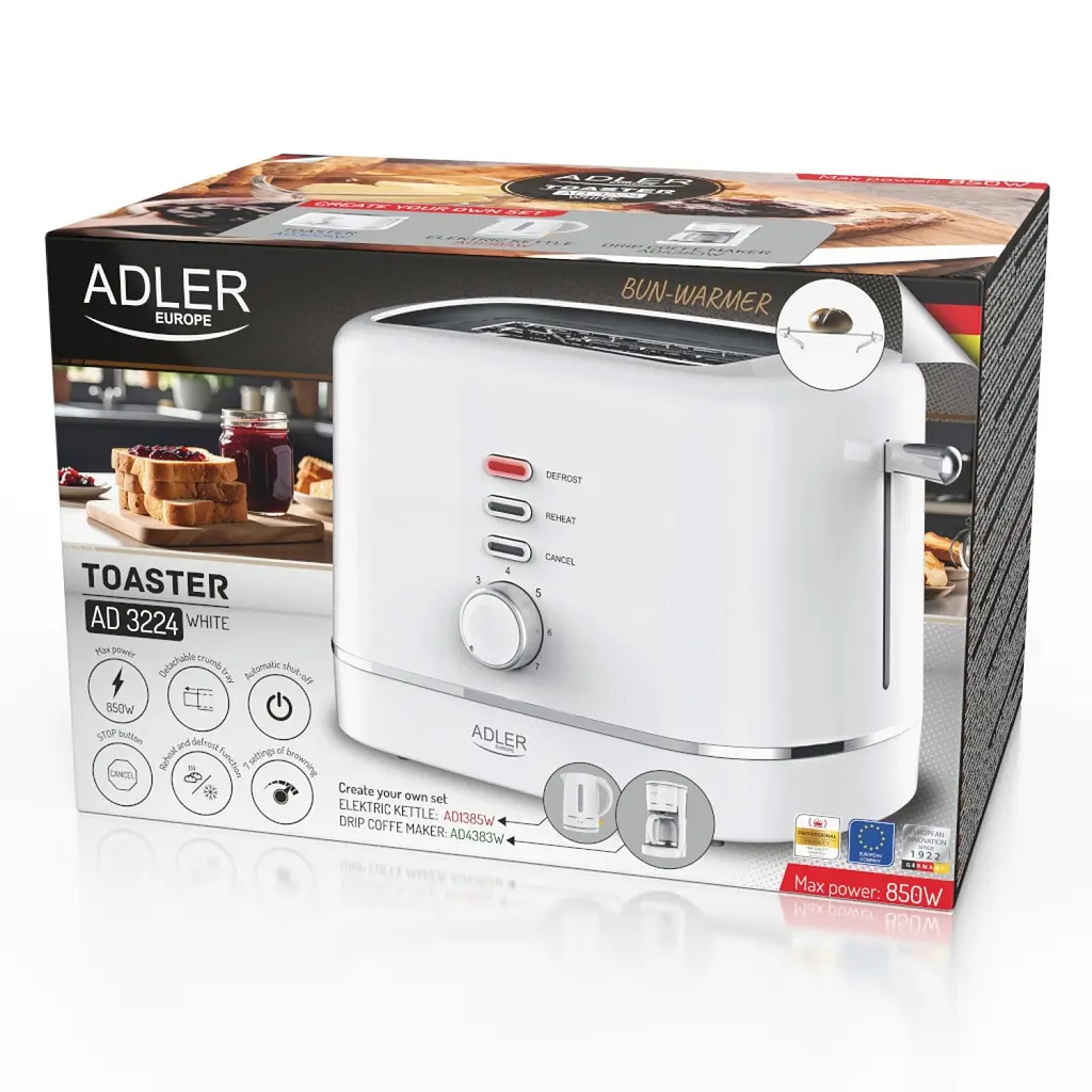Тостер Adler AD 3224 white - фото 10