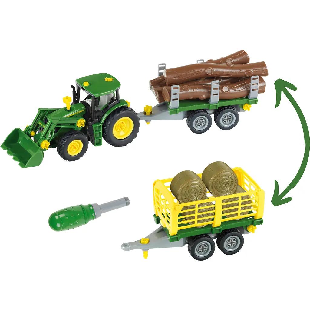 Игрушечный трактор и прицеп Klein John Deere 2 в 1 1:24 (3906) - фото 2