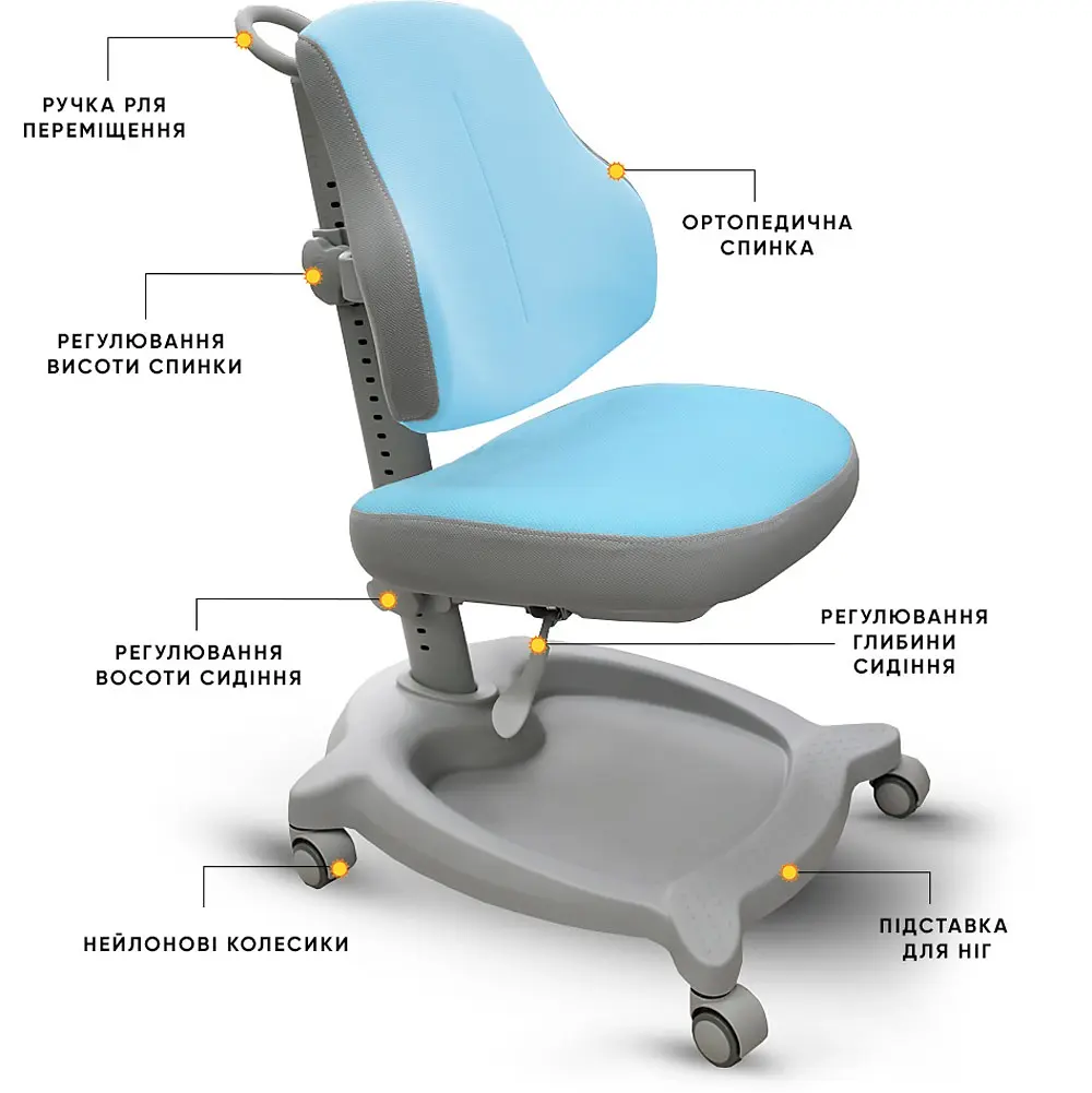 Дитяче крісло ErgoKids GT Y-402 ortopedic blue - фото 3