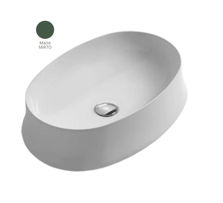 Умивальник Simas Sharp 60x42 см Mirto matt Зелений матовий SH04MM