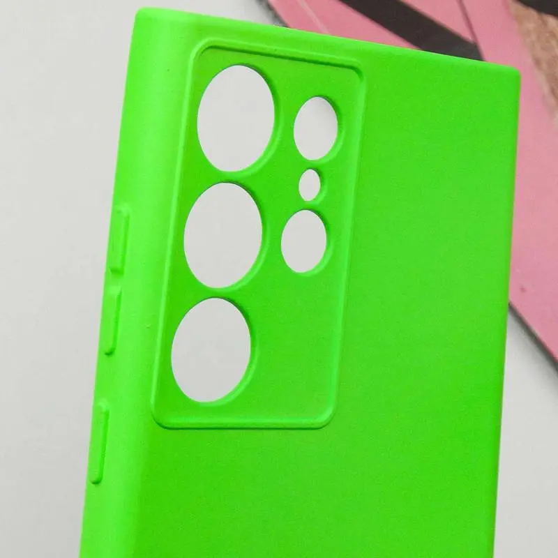 Чехол TPU Getman Liquid Silk Full Camera для Samsung Galaxy S24 Ultra Салатовый/Neon Green - фото 5
