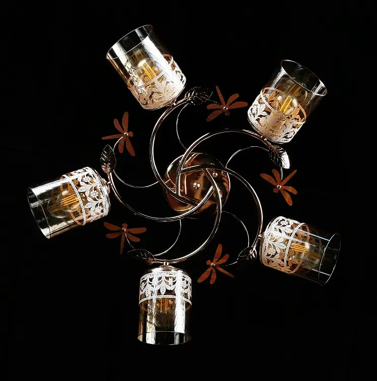 Стельова люстра зі скляним плафоном Splendid-Ray 30-4004-58 - фото 2