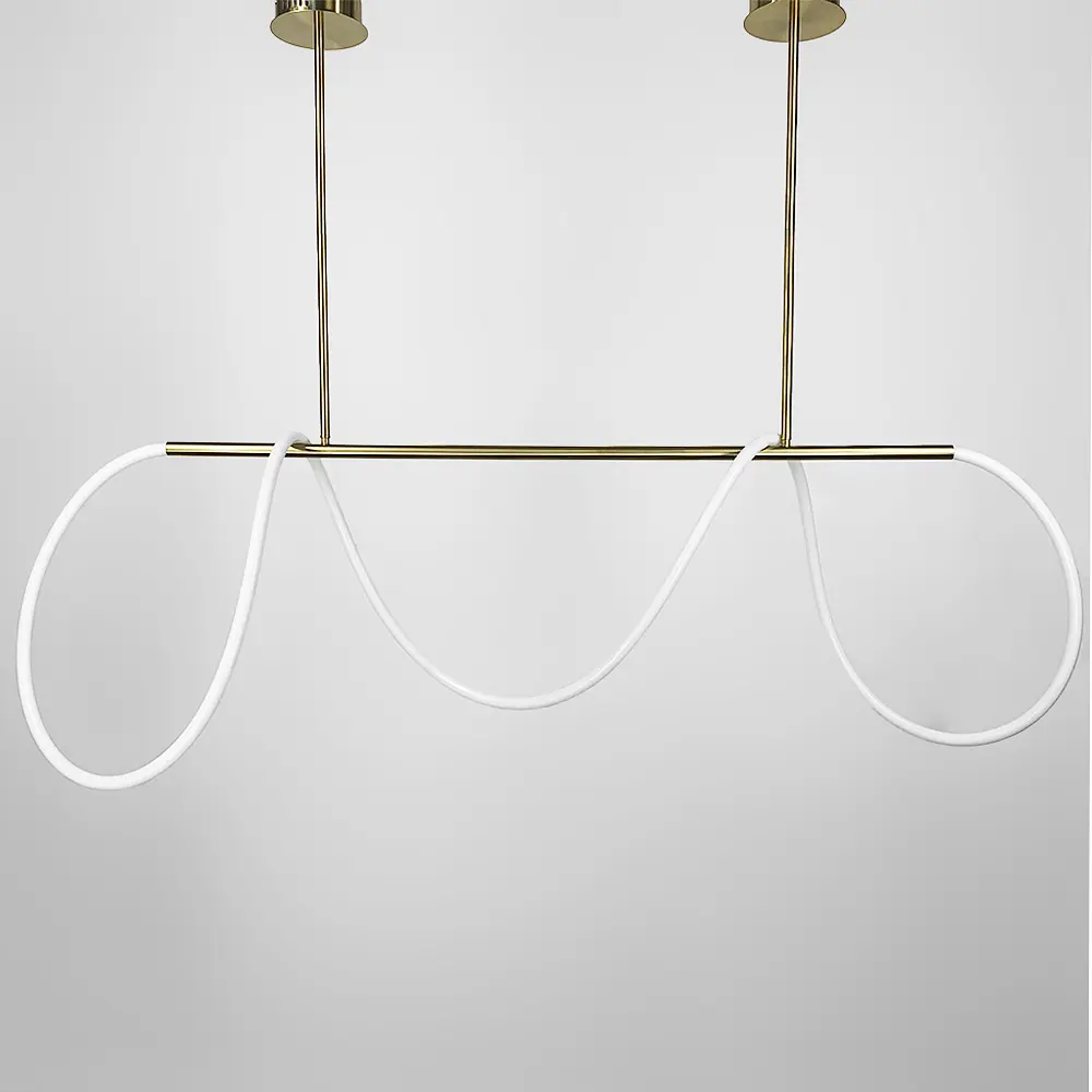 Латунная удлиненная люстра ELISION с гибкой LED лентой Line.F Длина 120 см - фото 3