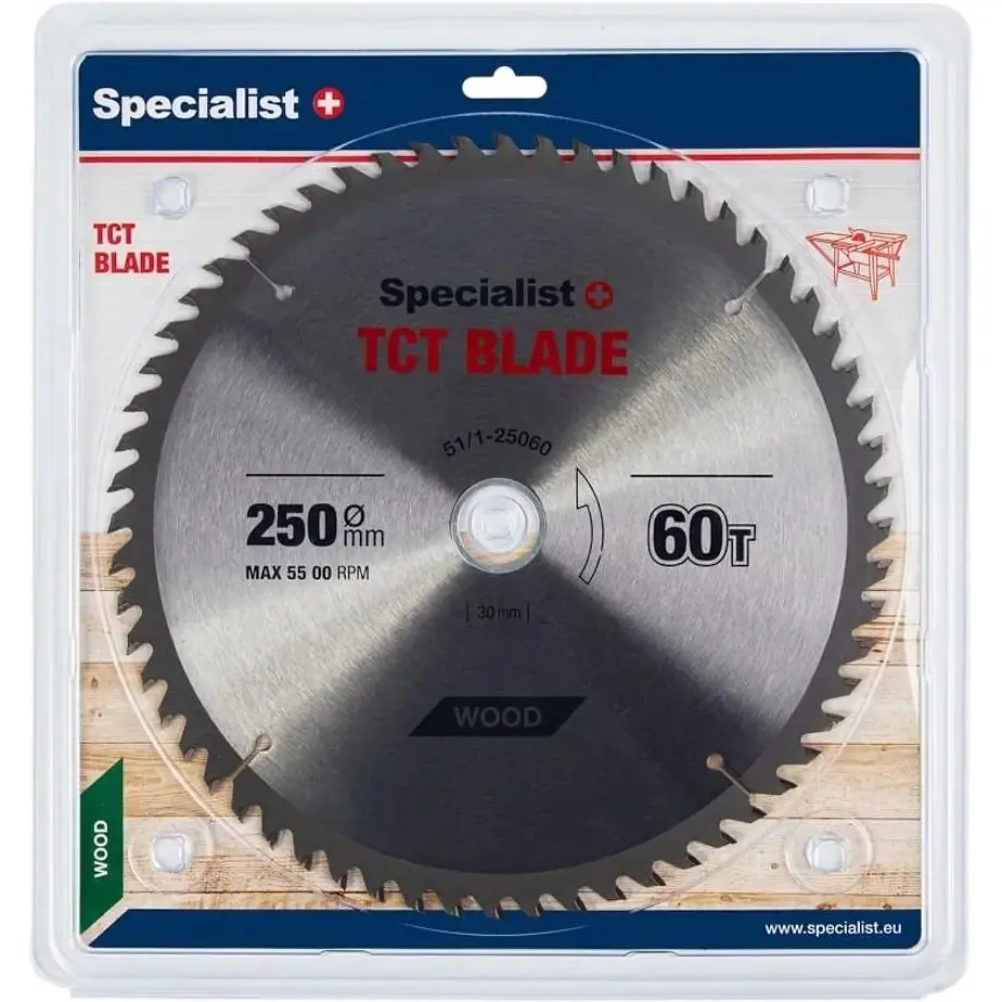Диск відрізний Specialist+ по дереву 250x60Tx30/20 мм (51/1-25060)