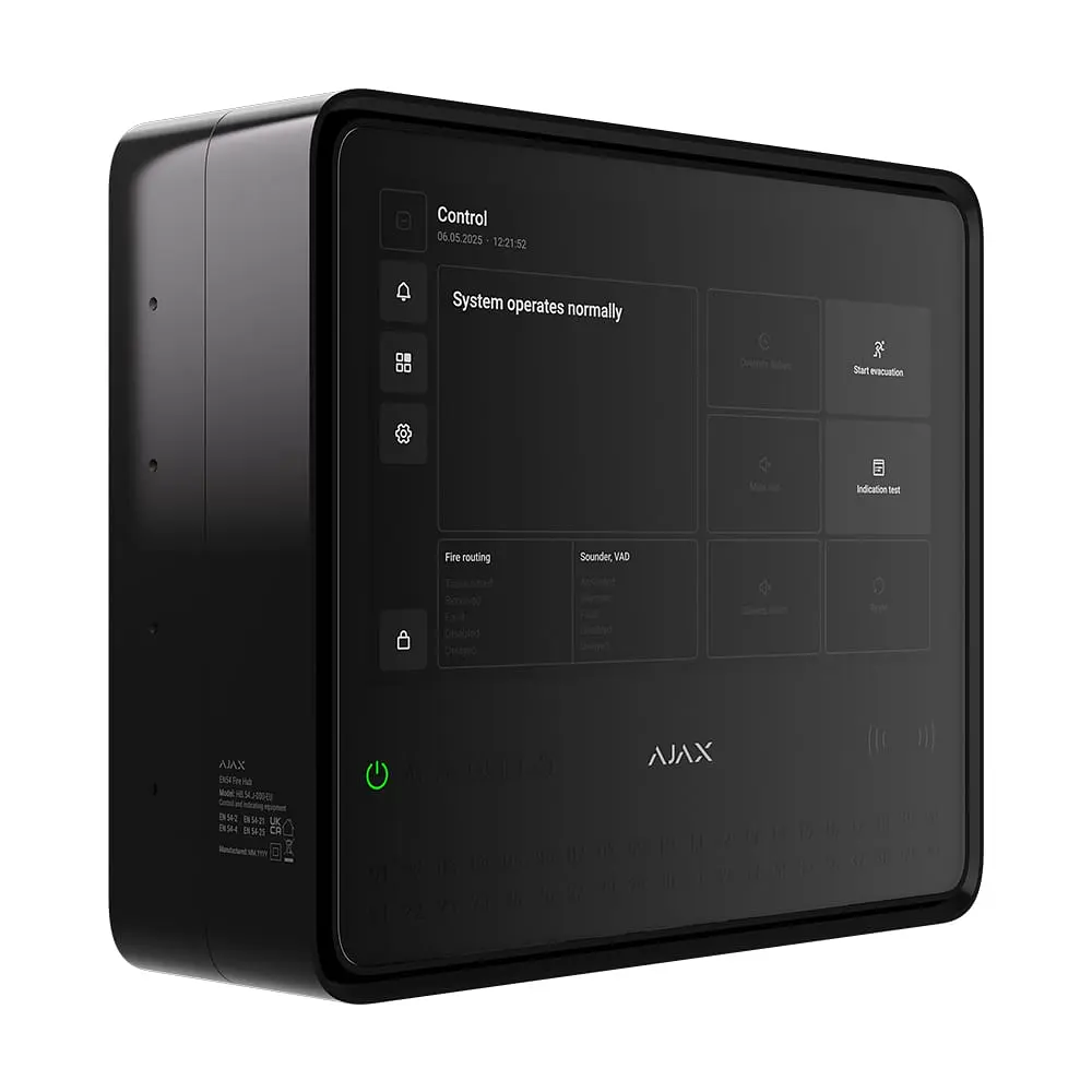 Бездротовий ППКП Ajax EN54 Fire Hub Jeweller Black з Wi-Fi, 2G/4G, Ethernet, підтримкою до 200 пристроїв та 40 пожежних зон (26-00635) - фото 2