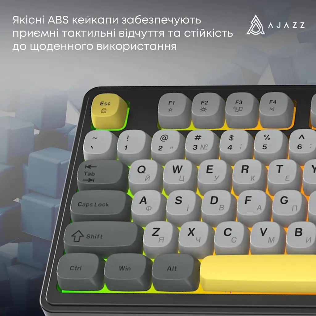 Клавиатура Ajazz AF98 Black Gray Yellow (AF98-BGY) - фото 11