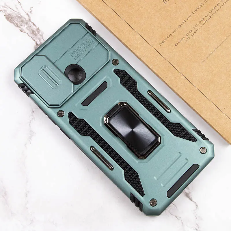 Ударостійкий чохол Camshield Army Ring для Xiaomi Redmi 10C Зелений / Light Green - фото 6
