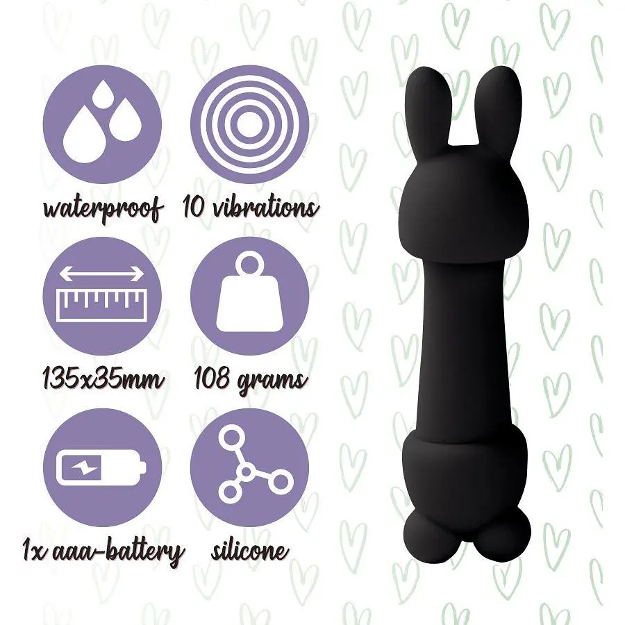 Вібратор Feelztoys Mister Bunny Black (SO4438) [100987] - фото 2