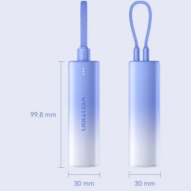 Універсальна мобільна батарея Vention 5000mAh 20W PD USB-C In/Out Lightning In/Out with cable Gradient Blue (FHWL0) - фото 6