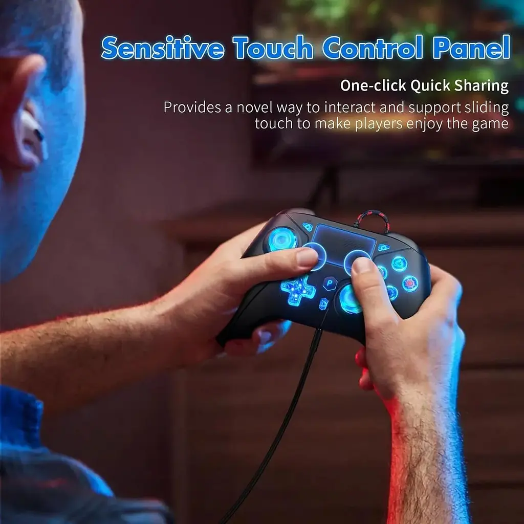 Джойстик PS5 для Playstation 5/PS4/PC з подвійною вібрацією 6-осьовою - фото 2