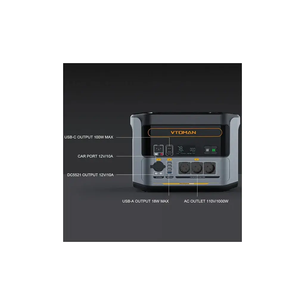 Зарядна станція Vtoman FlashSpeed 1000 PB-85 1000W 828Wh (FlashSpeed 1000) - фото 7