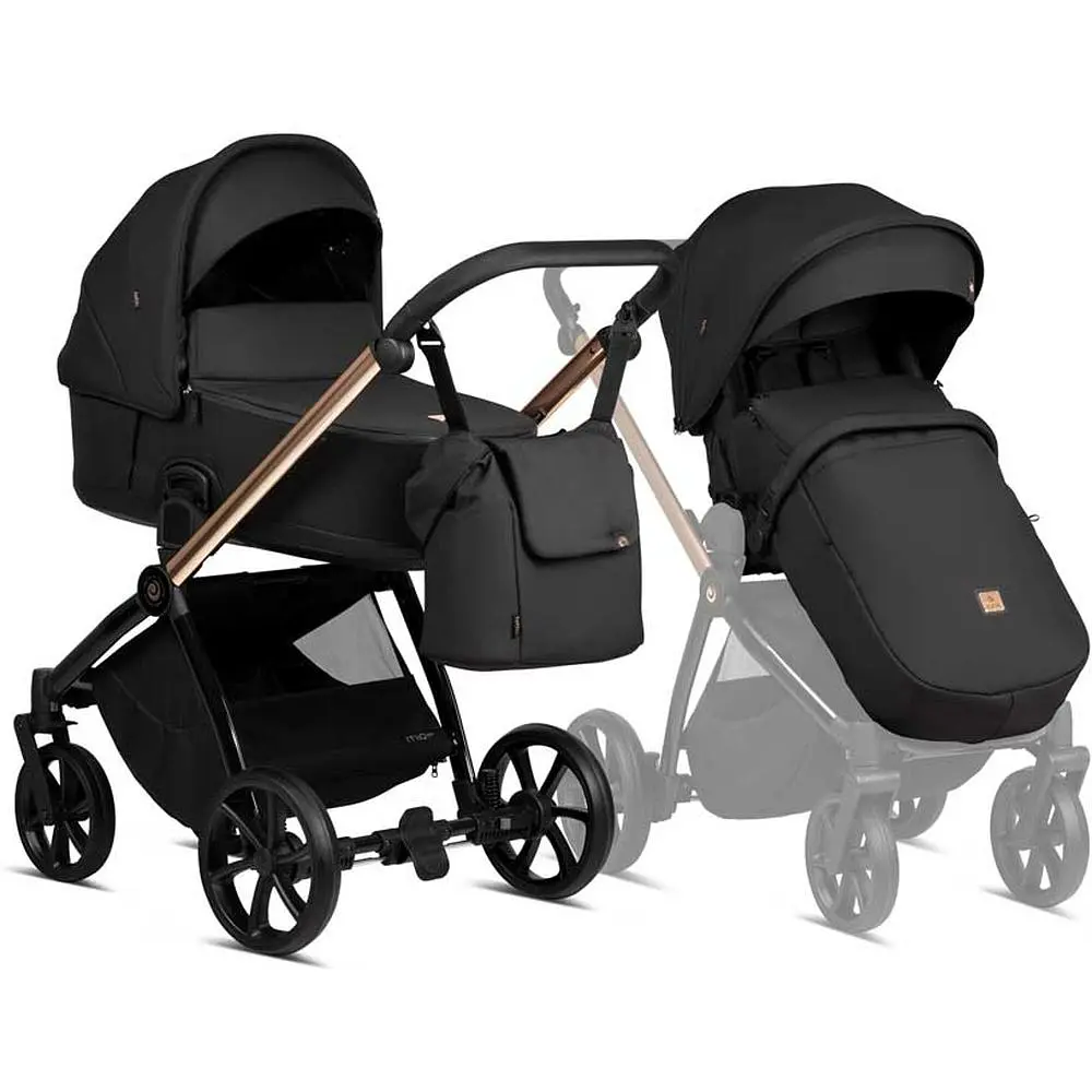 Коляска Tutis Mio Plus Thermo Black Edition Rose Gold, універсальна 2 в 1, чорна (1352292) - фото 1