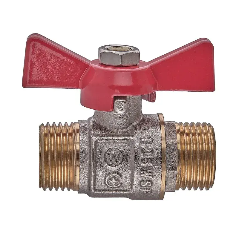 Кран кульовий Шшм, ручка "метелик" червона Waterpro WP608-15MMW - 1/2" Mmw WP2916