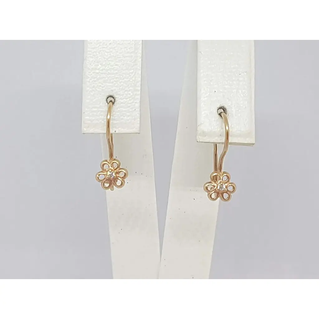 Золоті сережки Імперія золота з фіанітами. ДС044И - фото 3