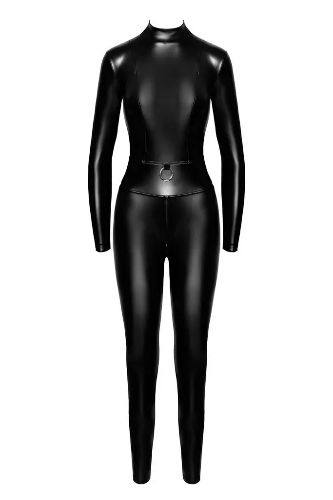 Комбінезон Noir Handmade F319 Caged, M, під латекс, довгий рукав, з доступом, кільце на поясі - фото 5
