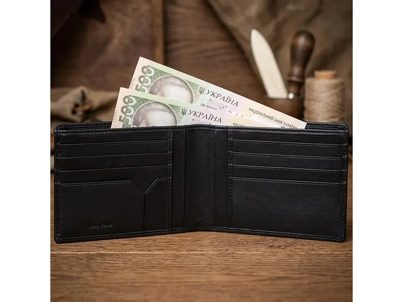 Чоловічий портмоне натуральна шкіра Cortina 5014 nero Чорне 12,5x9,5 см TONY PEROTTI acs0032473 - фото 2