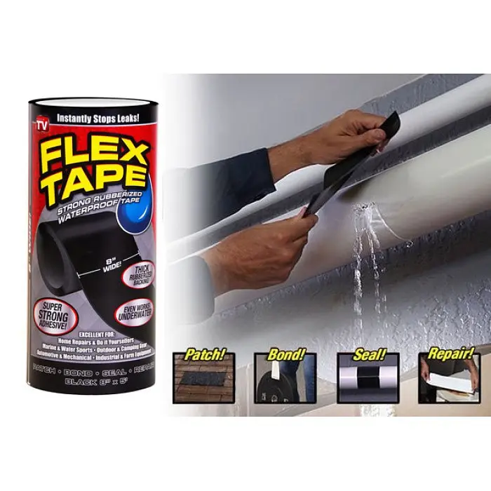 Прочная прорезиненная клейкая водонепроницаемая лента Flex Tape - фото 3