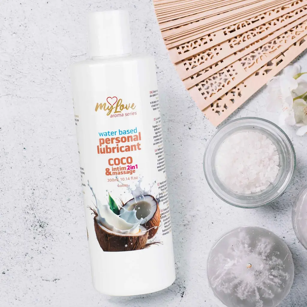 Лубрикант MyLove Aroma Series IntimMassage 2in1 Coco, 300 мл - фото 4