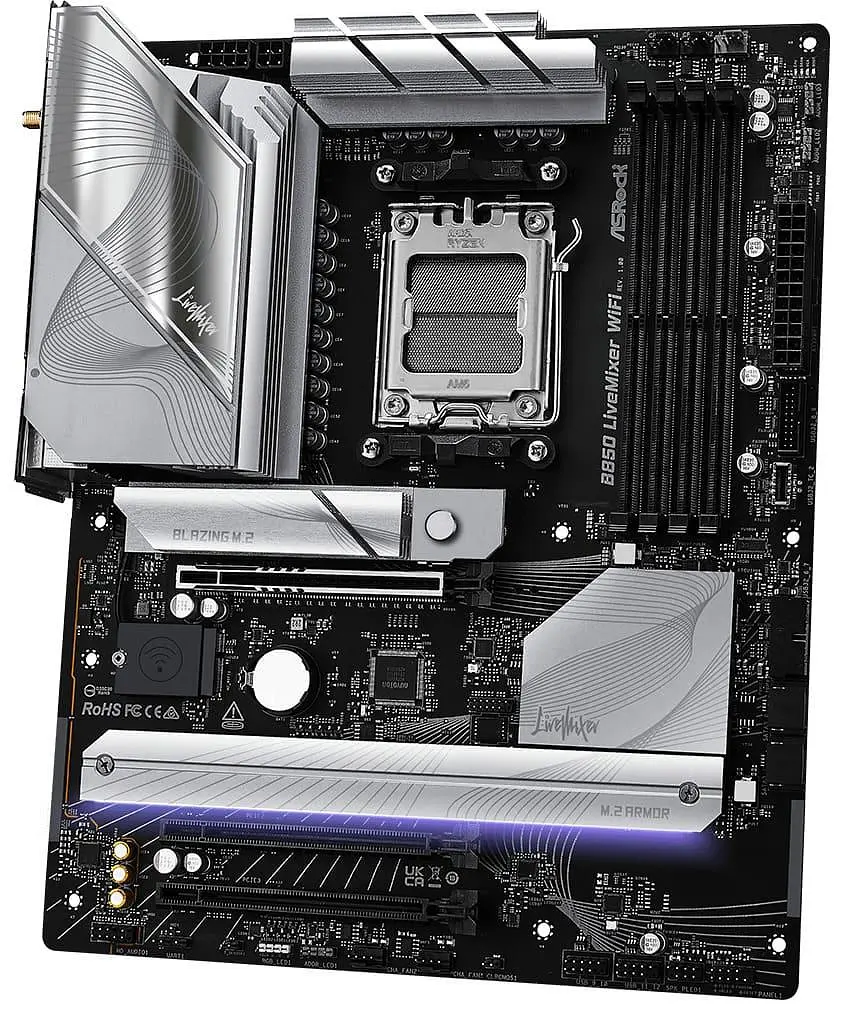 Материнська плата AsRock B850 LIVEMIXER WIFI (B850 LIVEMIXER WIFI) (Socket AM5, AMD B850, ATX) - фото 3