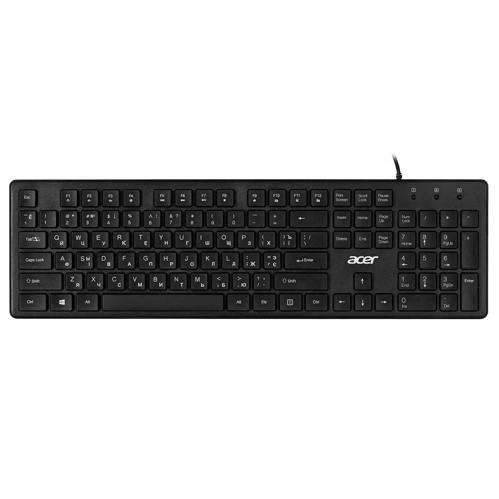 Клавіатура мембранна OKW020, 104key ,USB-A, EN/UKR/RU,чорний Acer teh0013901 - фото 2