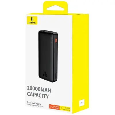 Батарея універсальна Baseus Airpow 20000mAh 20W PD/3.0 QC/3.0 black (P10022804113-00) - фото 6
