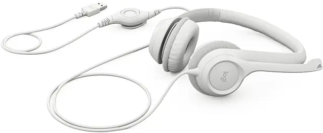 Гарнітура Logitech H390 Headset USB off-white (981-001286) - фото 2