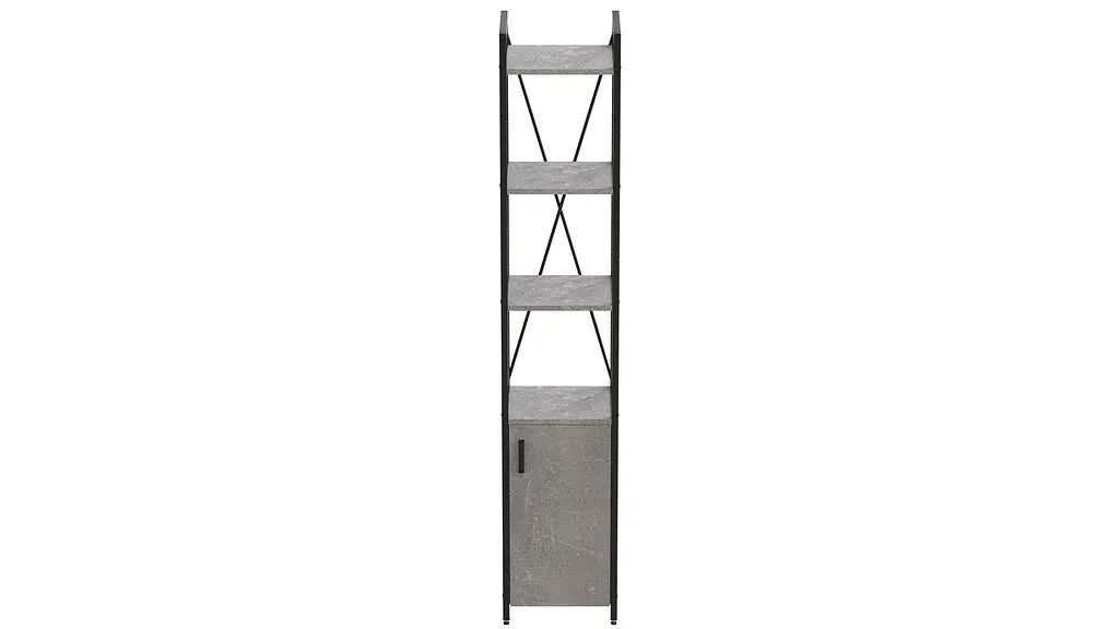 Этажерка 4/34 Ferrum-decor Серии Конект с тумбой 179x34x28 Черный ДСП Бетон (FRD-104469) - фото 4