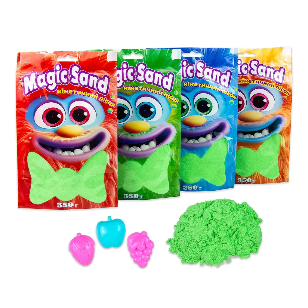 Кінетичний пісок Strateg Magic sand у пакеті 39402-2 зелений, 0,350 кг