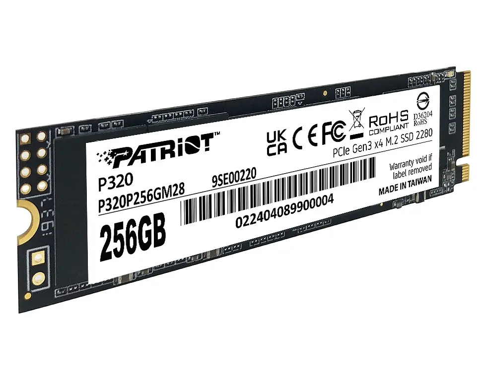 Твердотільний SSD накопичувач 256Gb, Patriot P320, PCI-E 3.0 x4, M.2 2280, 3D TLC, 2200/1200 МБ/с (P320P256GM28) - фото 3