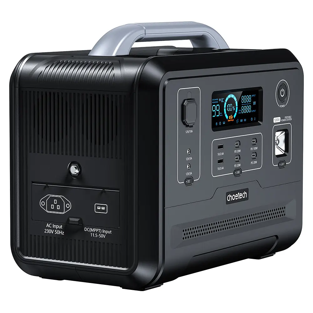 Зарядна станція Choetech BS005 1200Вт (960Вт/г) AC,LiFePo4 LiFePo4,MPPT, UPS, USB-C PD100 Вт - фото 3