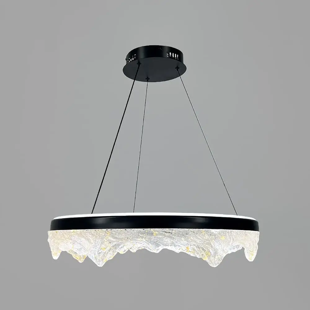 Люстра с подвесным корпусом в виде тающих гор с патиной Ø 60 см Line F | Ст. MJ374-600 BK - фото 3